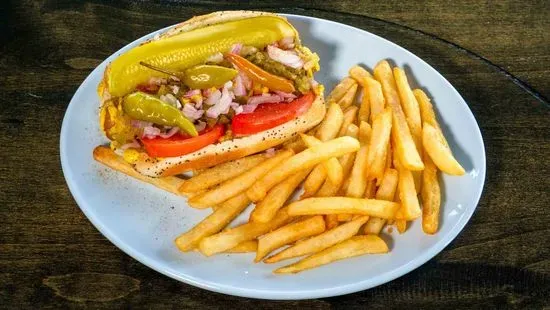 Chicago Hot Dog Fries and M. Drink