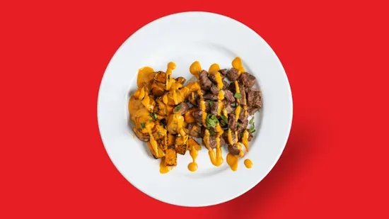 Garlic Butter Steak & Roasted Sweet Potatoes