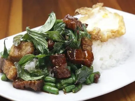 Crispy Pork Basil Stir Fry