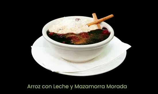 Arroz con Leche y Mazamorra Morada