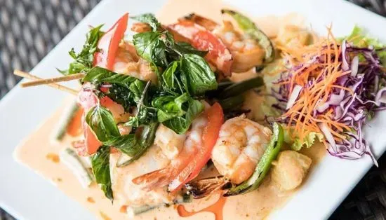 Pan-Seared Sea Bass And Grilled Shrimp