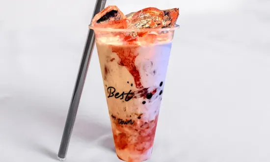 KOBE STRAWBERRY CREAM WITH CRYSTAL BOBA