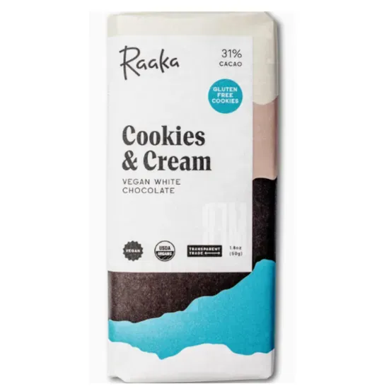 Raaka 31% Cookies & Cream White Chocolate Bar