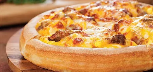 Ham, Sausage, Egg & Cheese Pizza W/ Cheese Sauce