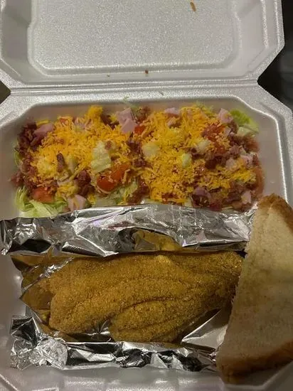 2 pc Catfish with salad