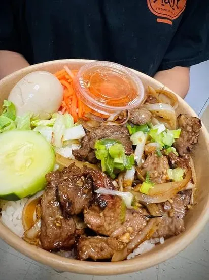 Lemongrass flank steak Rice Bowl