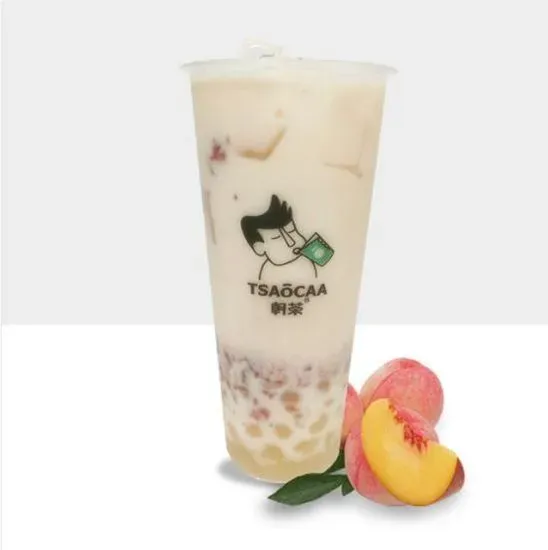 Peach Milk Green Tea W.crystal Pearl