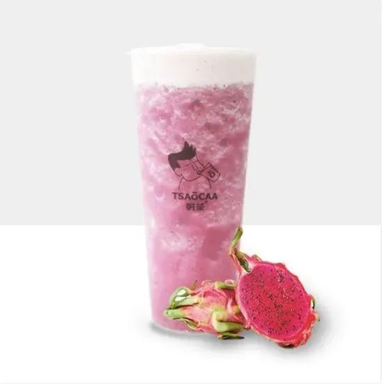 Dragon Fruit Tea W. Crystal Pearl & Milk Foam