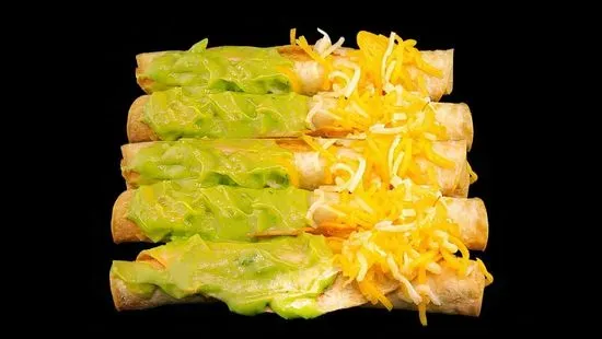 5 Rolled Taquitos with  Guac & Cheese