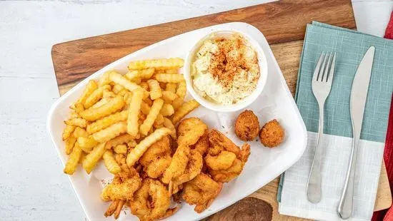 1lb shrimp and fries& drink