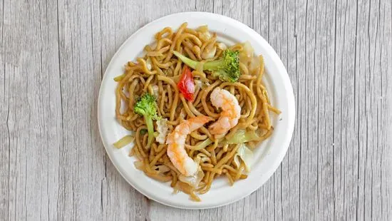 菜虾球炒面 / Prawns Chow Mein with Tender Green