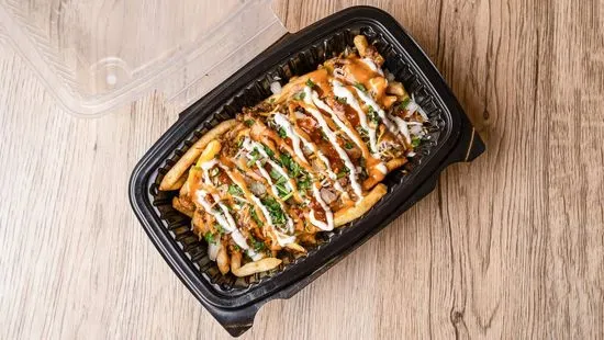 Loco Fries with Beans and Queso