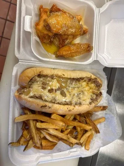 Philly & Wings (5PCS) with Fries & Drink