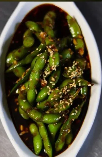 Spicy Garlic Edamame