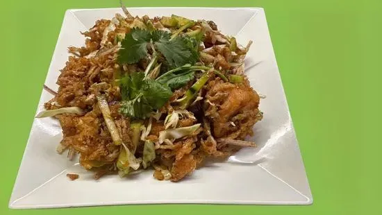 Burmese Fried Shrimp Salad