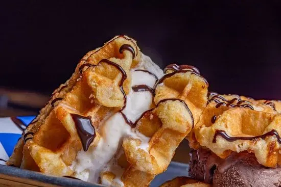 Pop's Waffle Ice Cream Sandwich