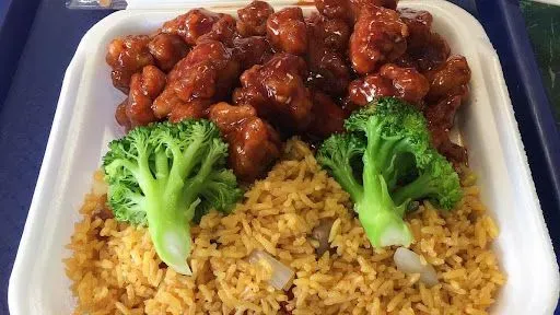 Orange Chicken.    L:  陈皮鸡