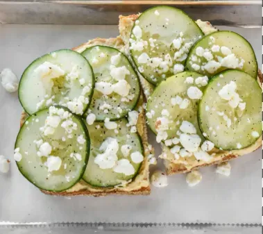 Cucumber Hummus Toast