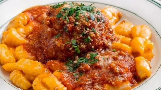 To-Go Gnocchi with Giant Meatball