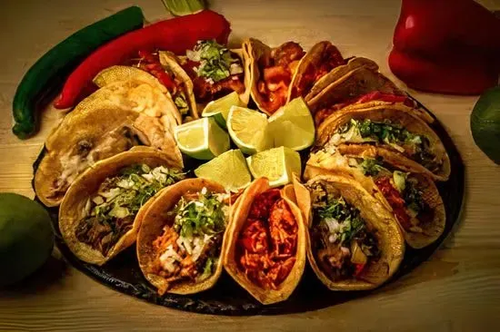 TACOS ( ASADA, PASTOR, POLLO, CARNITAS, BARBACOA, CHICHARRON