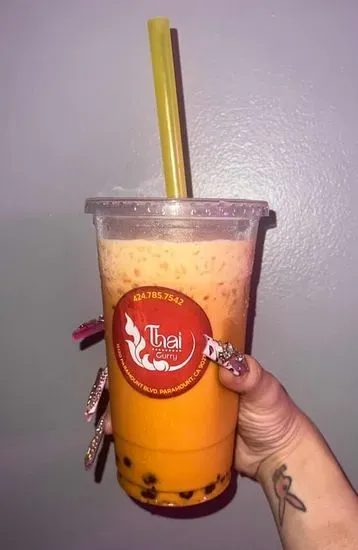 Thai Iced Tea with Boba