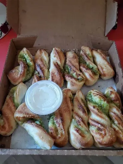 Cheesy Pesto Twist and 1 Ranch Dressing 