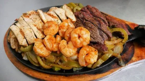 Trio - Steak, Shrimp, & Chicken Fajitas