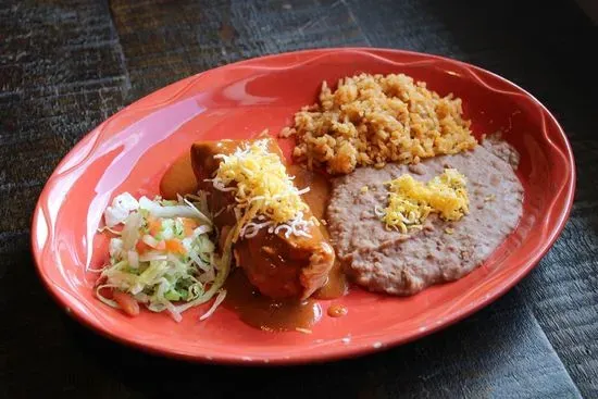 Red Beef Tamale Dinner With Red Sauce