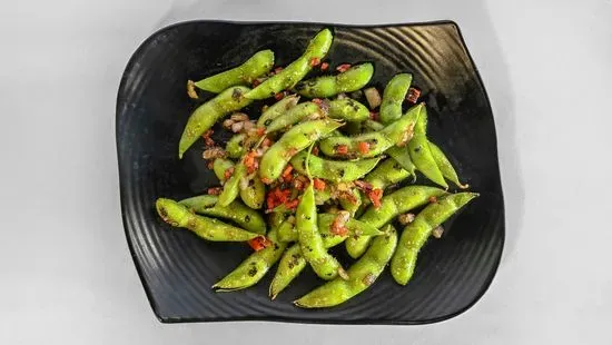 Spicy Garlic Edamame