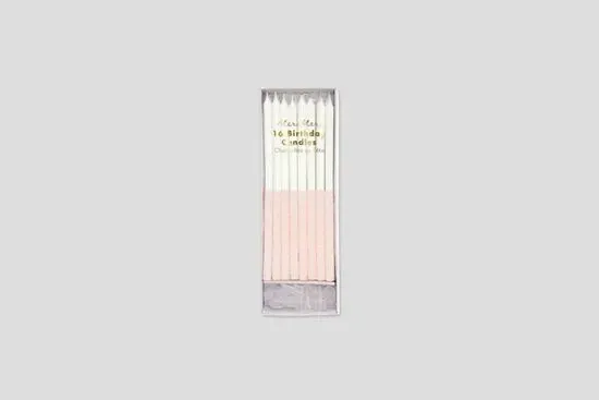 Meri Meri - Pale Pink Glitter Dipped Candles