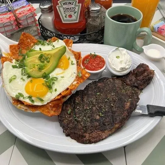 Spice-Rubbed Rib Eye Steak Chilaquiles