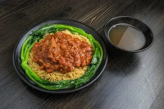 C5 炸醬撈麵 Pork with Preservative Veggie Lo Mein (Soup on the Side)