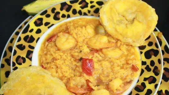 Asopao de Camarones  con Tostones 