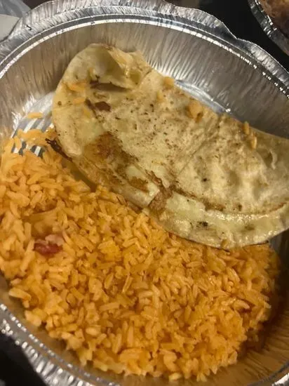 3. Cheese Quesadilla & Rice (Kids)