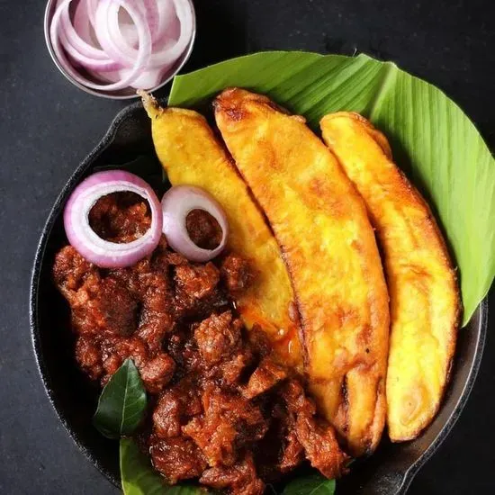 Pazhampoori with Beef Roast