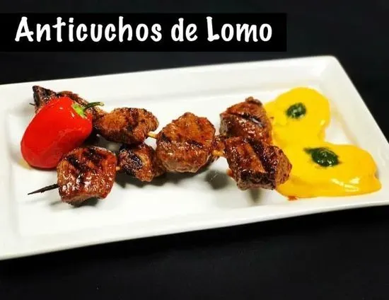 Anticuchos   Shrimp and filet Mignon