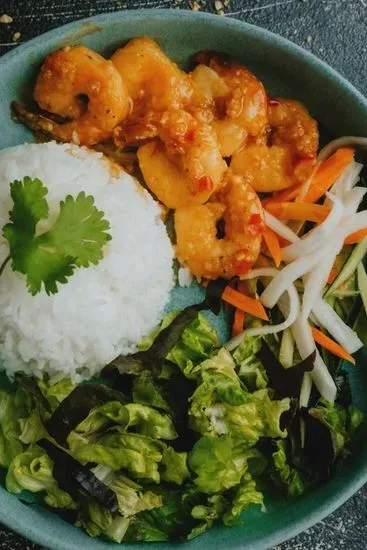 Garlic Shrimp on rice