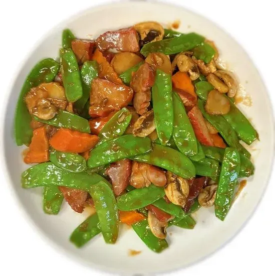 Snow Peas with BBQ Pork