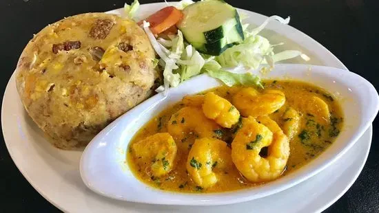 Camarones con Mofongo