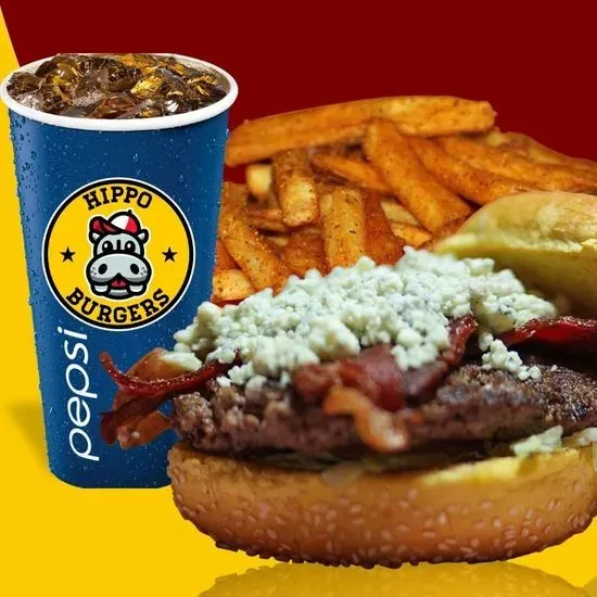 10 HIPPO BLUE CHEESE BURGER COMBO