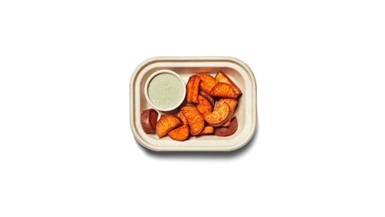 Roasted Sweet Potatoes + Green Goddess Ranch