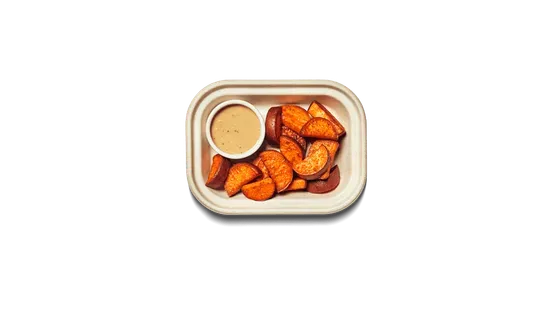 Roasted Sweet Potatoes + Hot Honey Mustard