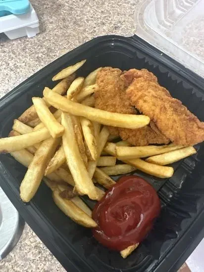 Kids Chicken Strips With French Fries