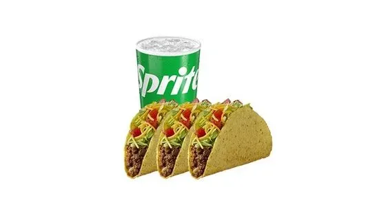 #6 Three Original Tacos, Small Beverage