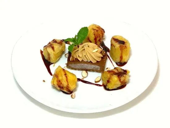 Tempura Banana & Chocolate Mousse Cake