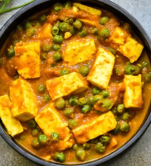   Mater paneer w/rice or naan