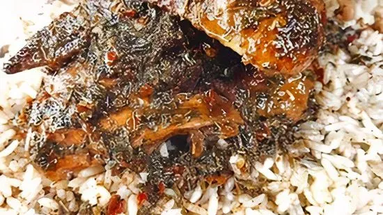 Jerk Chicken over rice -White