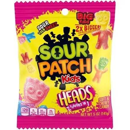 Sour patch kids 2 flavors in 1-5 Oz