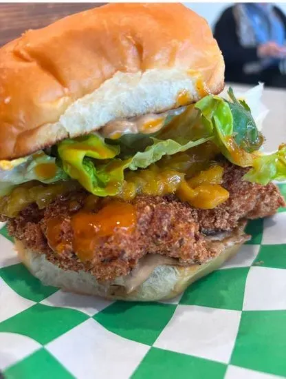 Jamaican Jerk Fried Chicken Sandwich