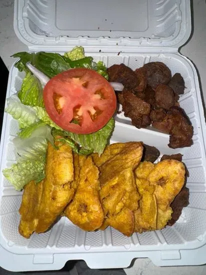 Plantains with Fried Pork